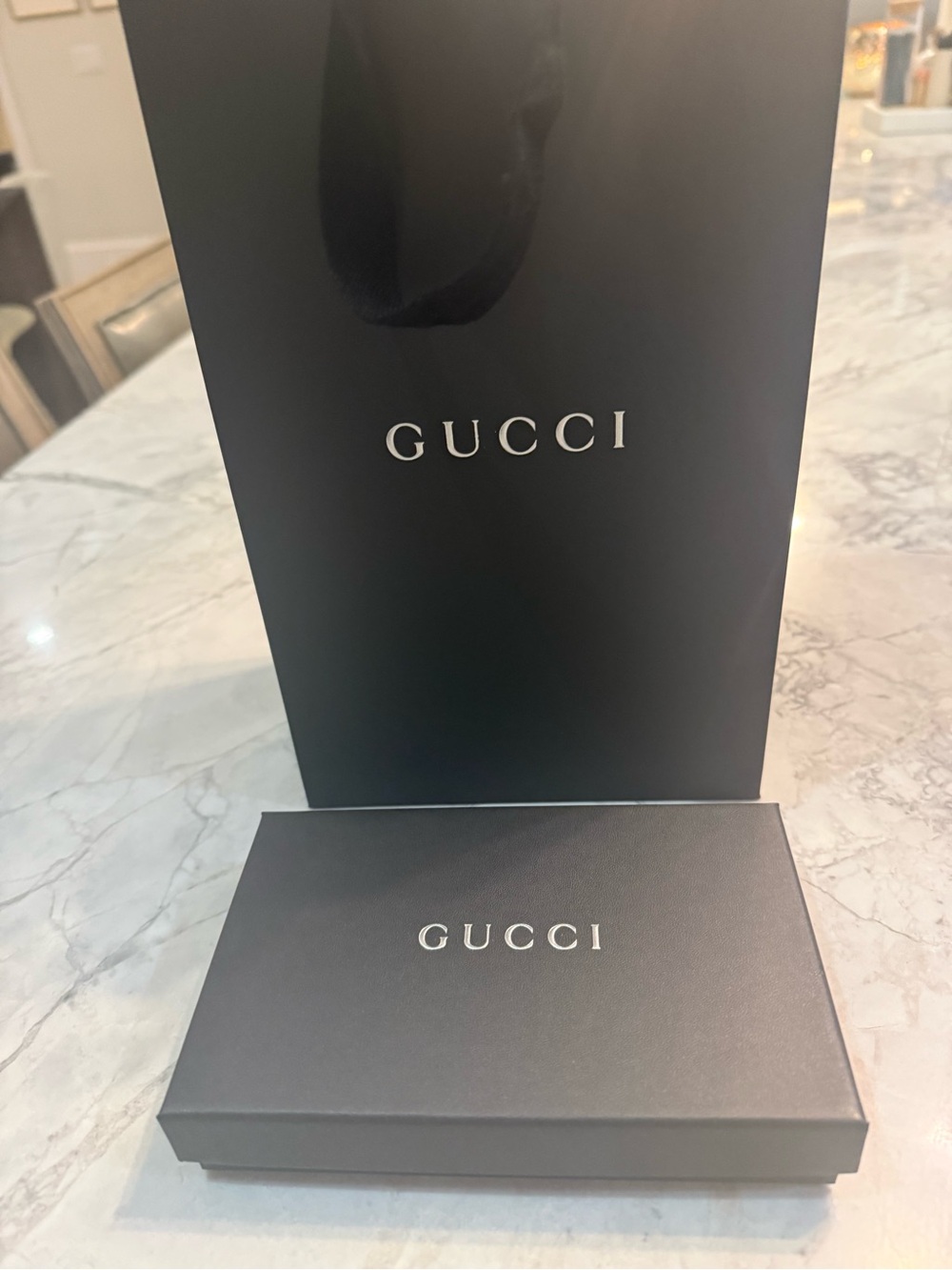Gucci Black Gift Bag, Gucci Gift Box & Gucci Dustbag All Boutique Fresh!